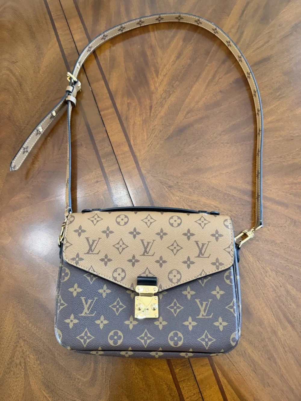 Louis Vuitton Two-Tone Monogram Crossbody in Brown and Tan - Picture 2 of 9